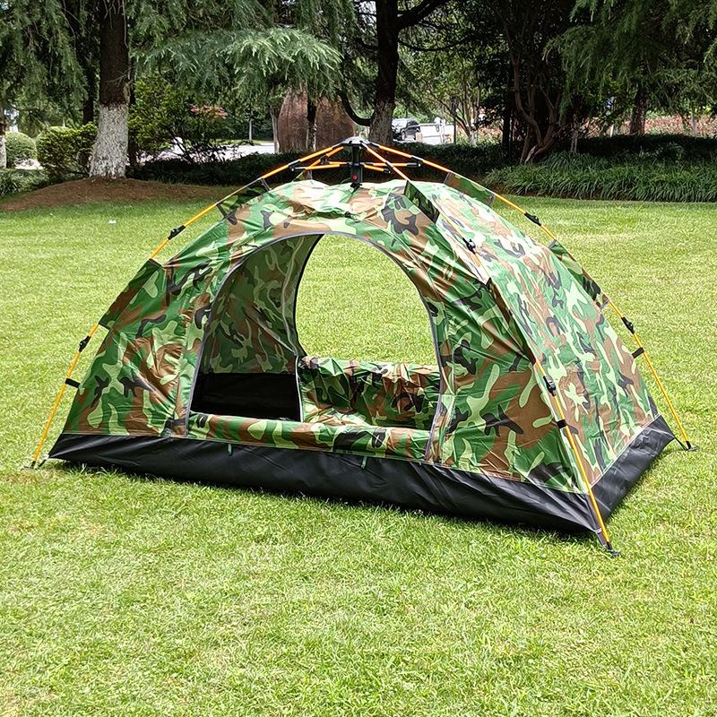 Compact Waterproof 1-Person Camouflage Tent - Automatic, Foldable, Thickened, Single-Layer for Outdoor Camping. Single-layer Camouflage