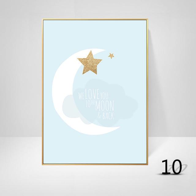 Ins Fresh Style Modern Cartoon Elephant Rabbit Sheep Room Decorative HD Hanging Painting Cuadros Decoracion Salon Canvas Art