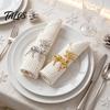 Formal Dinner Table Decor Christmas Deer Napkin Ring, Faceted Metal Elk Holder, Reusable Silver Ring for Xmas Holiday Wedding Receptions Dining