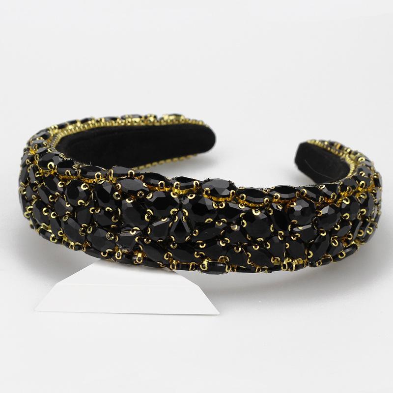 

2026 Headband, European and American Full Diamond High Skull Top Headgear Women, Retro Thick Sponge Wide Edge Pressure Hairpin Hair Accessories