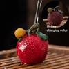 Creative Resin Color Changing Tea Pets Persimmon Ruyi Lychee Fruit Color Changing Tea Pets Home Desktop Decoration Ornaments