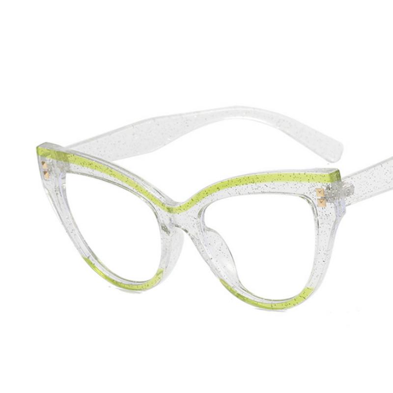 

Cat Eye Rivets Black White Frame Clear Glasses Myopia Nerd Spectacles -0.5 -1.0 -2.0 To -6.0 Fashion Hyperopia +0.5 To +6.0 No degree 0