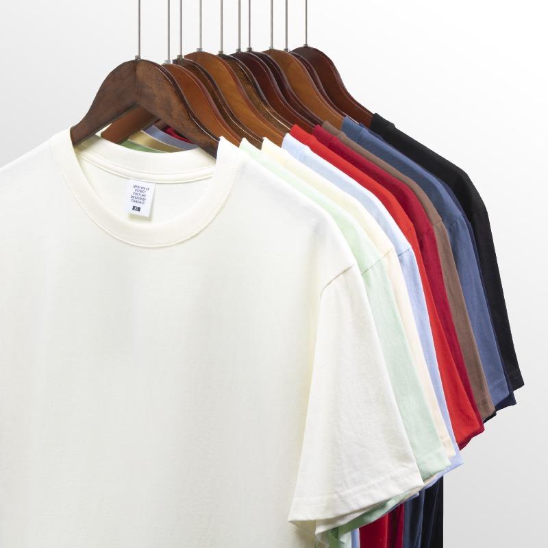 Summer new product cool antibacterial pure cotton round neck T-shirt men's and women's casual loose and versatile solid color half-sleeve short inside