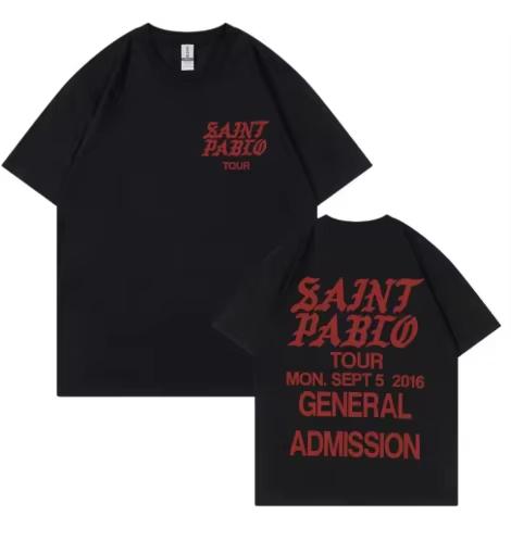 Rap-Sänger Tour Konzert Letterprint T-Shirt Für Unisex Und Unisex Popmusik Retro Und Locker Geschnittenes Kurzarm-T-Shirt