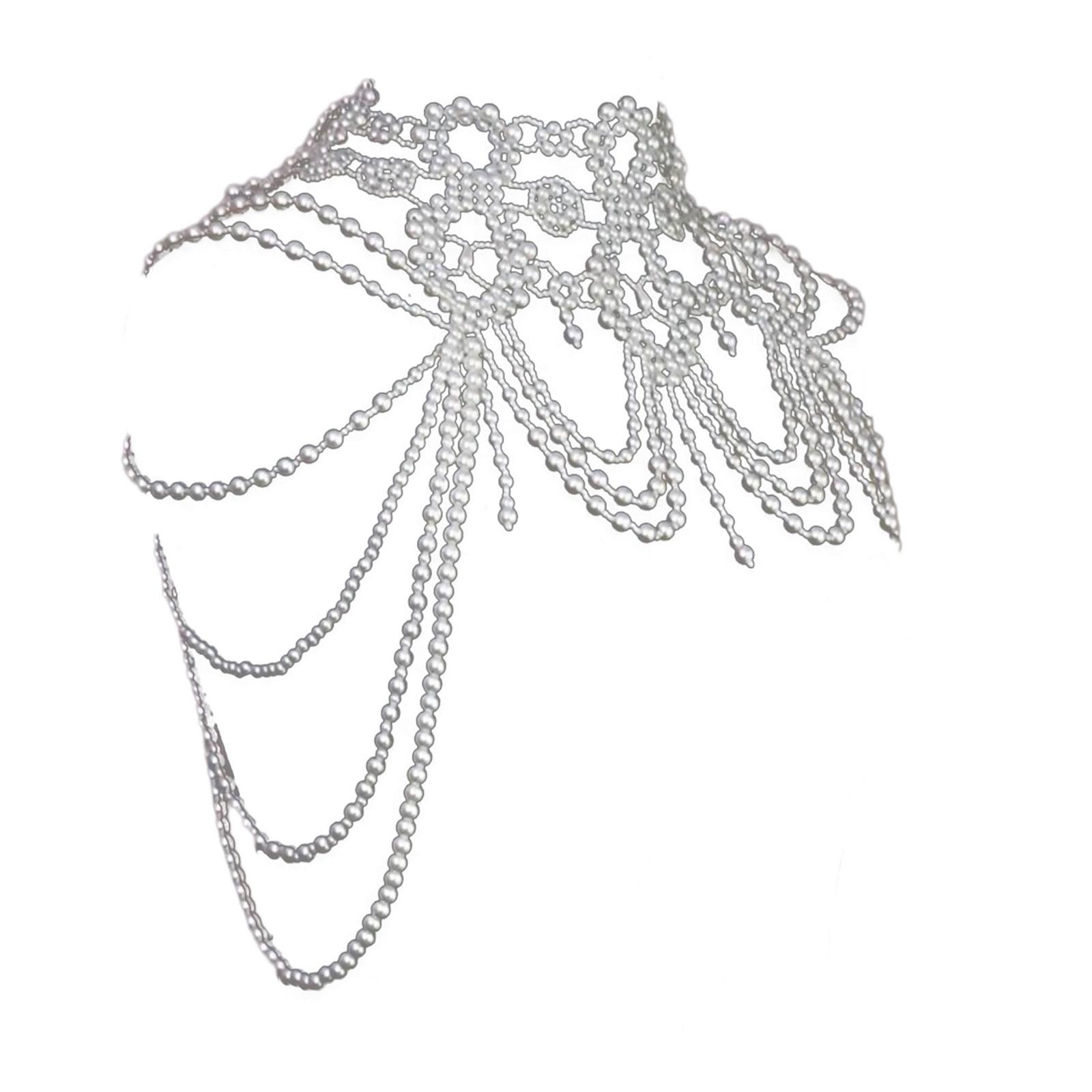 

Ручная работа Имитация Жемчуга Наплечная Цепь Элегантный Аксессуар для Тела Ювелирные Изделия для Женщин Леди Девушек Носимая Цепь для Тела разноцветный