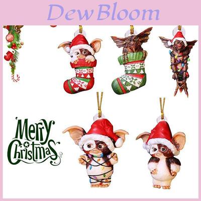 Frohe Weihnachten Gremlins Gizmo Acryl Weihnachtsmannmütze Anhänger Weihnachtsbaumschmuck