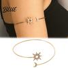 Rhinestone Arm Cuff Bracelet for Women Adjustable Opening C-Shaped Armband