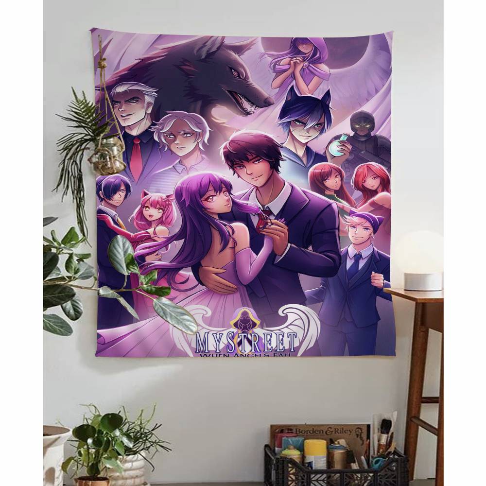 1PC Game Aaphmau Tapestry Art Printing Japanese Wall Tapestry Anime Wall Hanging Home Decor