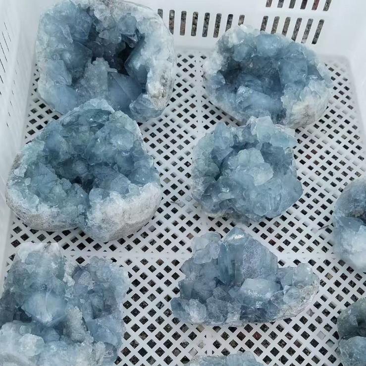 Blue Calcite & Lapis Lazuli Natural Crystal Cluster - Home Decoration Specimen.
