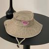 Japanese Retro Washed Cowboy Hats for Women Spring and Summer Outdoor Camping Sun Protection Sweet Pink Love Bucket Caps