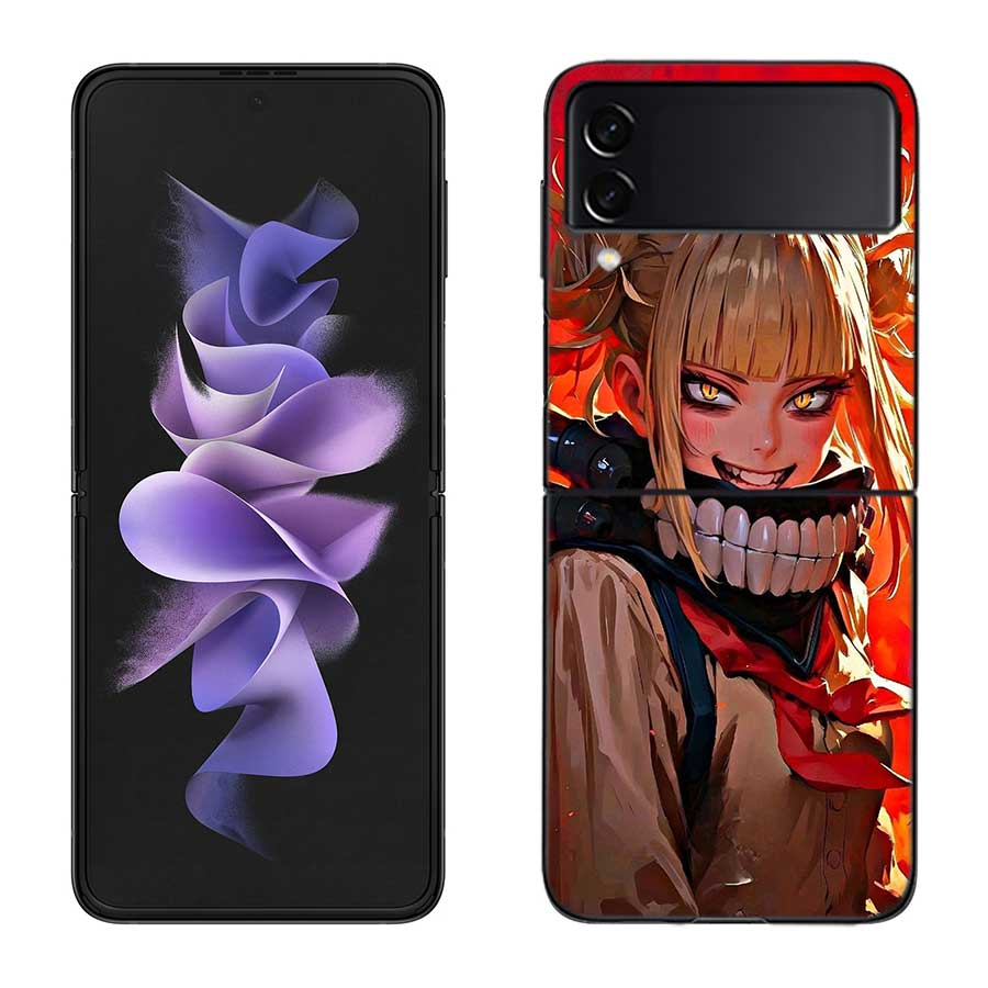 Himiko Toga Anime Phone Case For Samsung Z Flip 7 6 5G Galaxy Z Flip 5 4 3 Black Hard Cell Cover Luxury PC Shell Coque