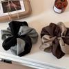 Fashion Double-color Patchwork Hair Bow, Elegant Twisted Hair Tie, Fabric Hair String Accessory