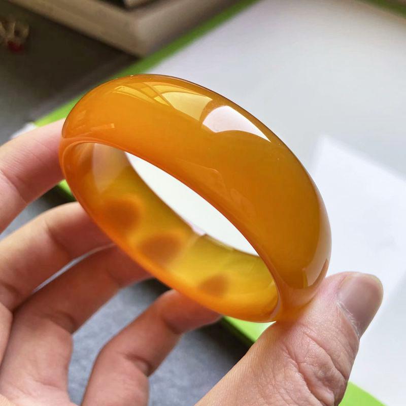 Bracelet en agate jaune naturelle Bracelet en agate à la mode Bracelet en jade Cadeau pour femme