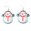 Festive Christmas Cartoon Earrings: Cute Santa & Snowman Dangles