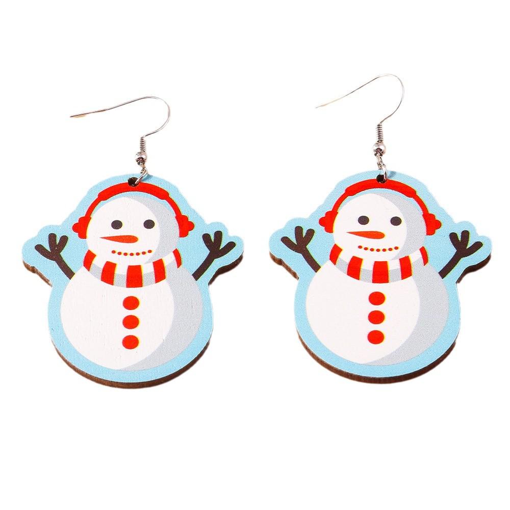 Festive Christmas Cartoon Earrings: Cute Santa & Snowman Dangles