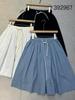 Non-ben High Waist Elastic Plus Size Casual Korean Midi Umbrella Skirt - Spring/Summer Collection