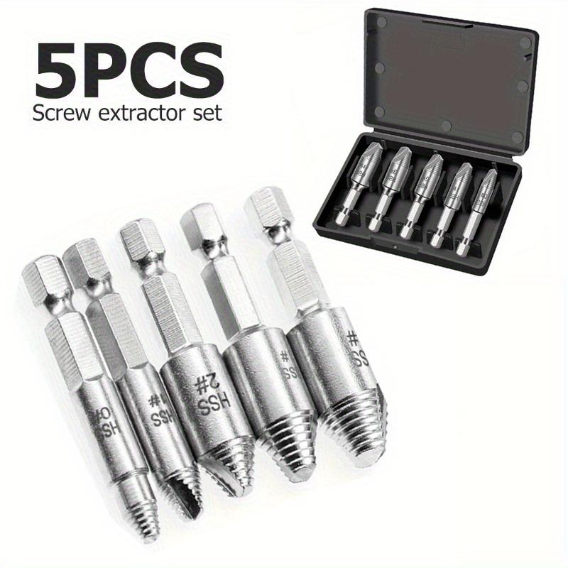 5Pcs Damaged Screw Extractor Drill Bit High Speed Steel Double Easily Take Out Side Drill Out Broken Screw Remover Bolt