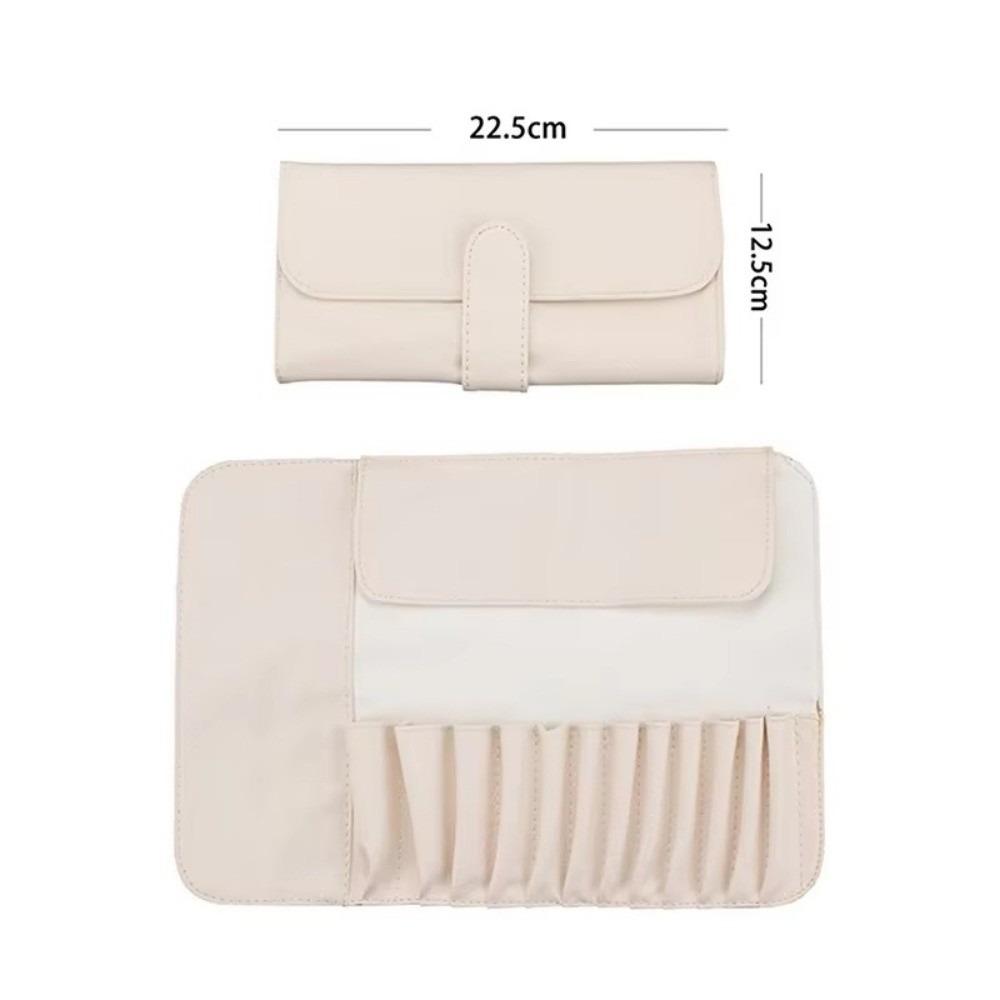 

Portable 12/18 Hole Makeup Brush Bag PU Functional Cosmetics Case Lightweight Rolling Pouch Make Up Brushes Protector