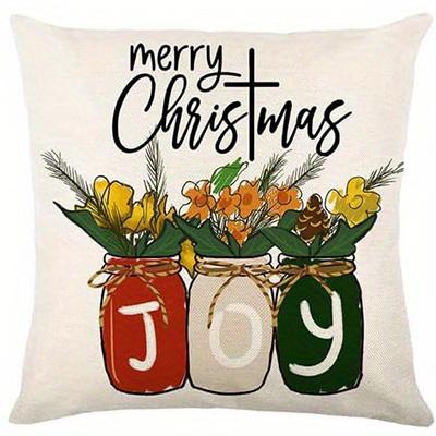 Short Plush Material Pillowcasehome Decor Festive Christmas Gnome And Reindeer Prints Pattern Cushion Cover Suitable For Sofa Be