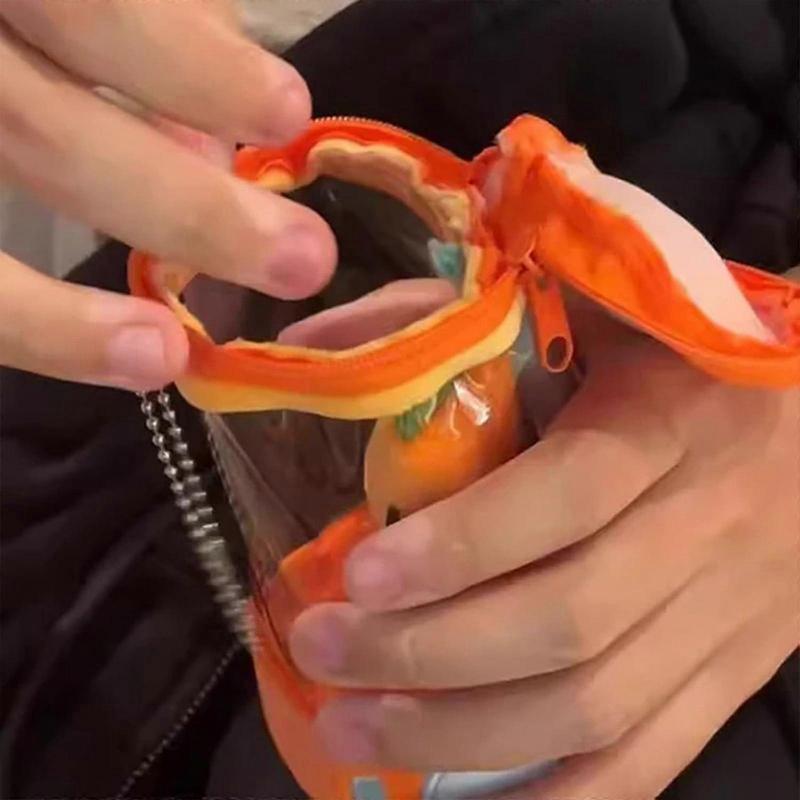 Karottenentsafter Plüschtier Neuheit Tragbar Kordelzug Drehbar Geschenk Kinder Erwachsener