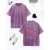 California West Coast Beach Printing Washed T-Shirts Women Cotton Oversize T Shirt O-Neck Comfortable Tops Womans Clothes