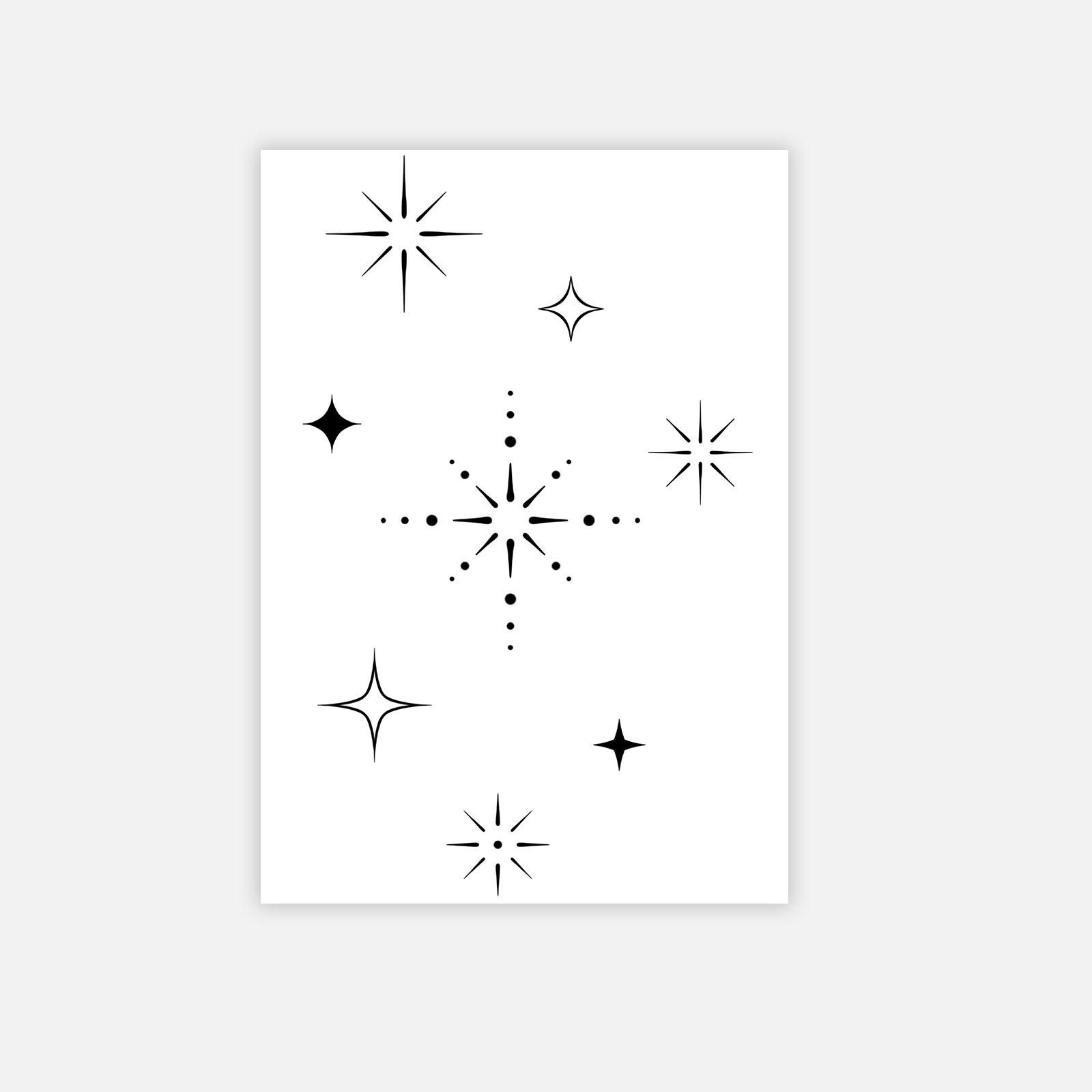 Tattoo Sticker Simple Personality, Star Lines Waterproof And Long-Lasting Spice Girl Tattoo Sticker 7*10