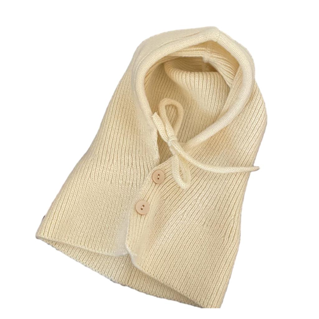 Knit Hoodie Hat for Students Adult Windproof Winter Balaclava Neck Protect Hat with Adjustable Size Warm Cycling Hat