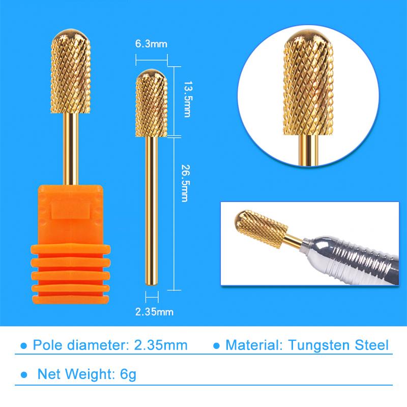 Tungsten Carbide Milling Cutter Nail Drill Bits For Electric Manicure Machine Pedicure Gold Silver Nails Files Accessories