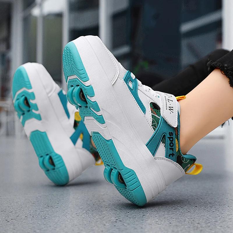 Boys Roller Skating Sneakers Fashion Roller Skates Ultralight Roller Skates Children Children's Casual Sports Girls Boots