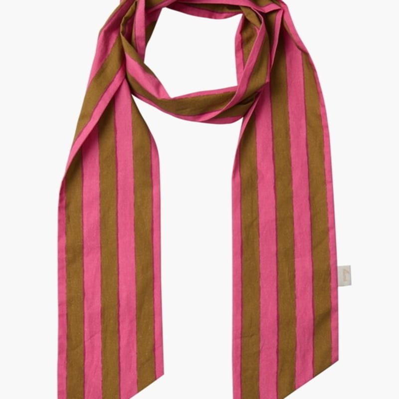 KUME Mehrfarbiger Streifenschal, Rosa Braun