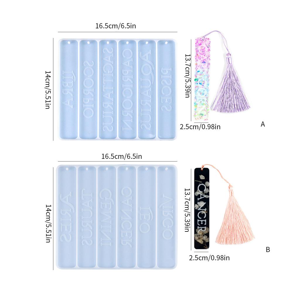 Silicone Bookmark Molds Resin Mold Star Sign Shaped DIY Craft Silicone Moulds Epoxy Resin Mold for Hand-Making Bookmark