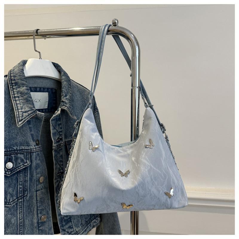 Fashion butterfly decoration personalized shoulder bag women's large-capacity casual versatile messenger bag multi-functional commuter backpack