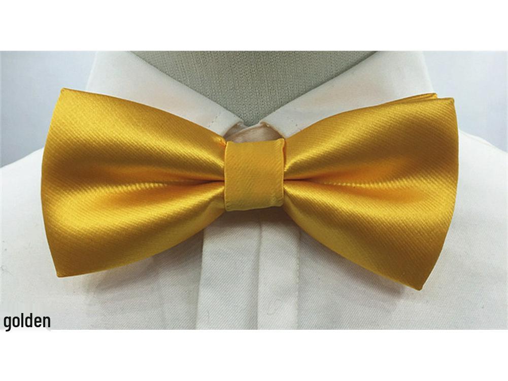 Men's Solid Color Double Layer Bow Tie - Poly Silk, Korean & British Style, Red/Black, Wedding & Best Man Accessory.