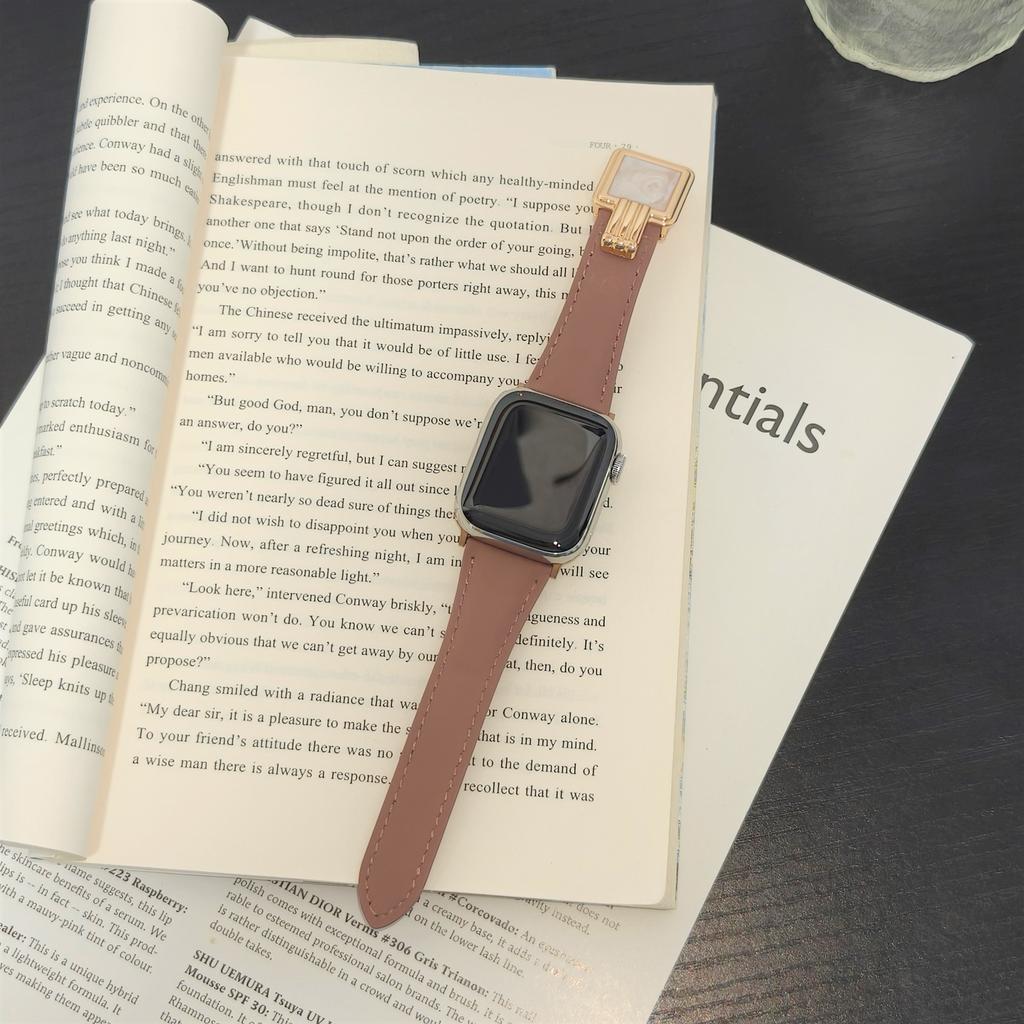 Lady Luxury Leather Strap for Apple Watch Serise11 42mm 46mm Malachite Band for Iwatch Serise10 9 8 7 6 5 4 Se 3 2 Elegant Ultra3 49mm Bracelet