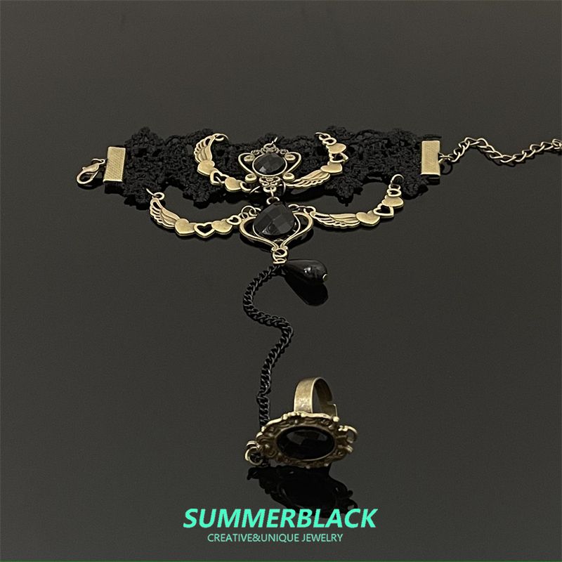 

Темная Ночь Роза Готический Ветер Черное Кружевное Браслет Женские Аксессуары Лолита Браслет Доступная Роскошь Причудливые Нишевые Аксессуары Black Lace Bracelet