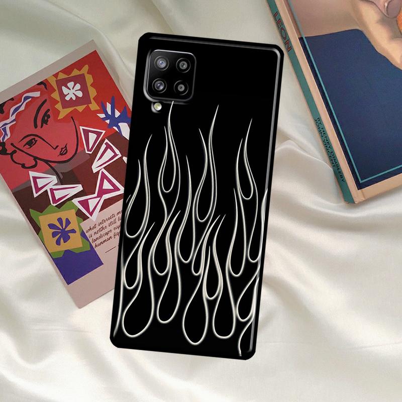 Blue Red Flame Fire Case For Samsung Galaxy A33 A13 A36 A56 A23 A52 A32 A12 A54 A34 A14 A16 A26 A53 A15 A35 A55