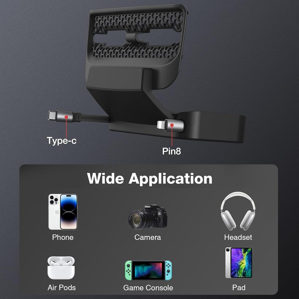 Retractable Cord Car Phone Charger For Tesla Model 3 Model Y    2024, THELIFELICIOUS Interior Accessories Rear Air Outlet Expansion Dock With Fast