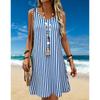 Women's Floral 3d Print Dress Summer Casual O-Neck Sleeveless A Line Flowy Sundress Beach Vacation Ladies Clothes