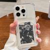 Transparent Card Slot Bag Holder Silicone Case For iPhone 16 15 14 Plus 13 12 11 Pro Max Clear Wallet Shockproof Back Phone Case
