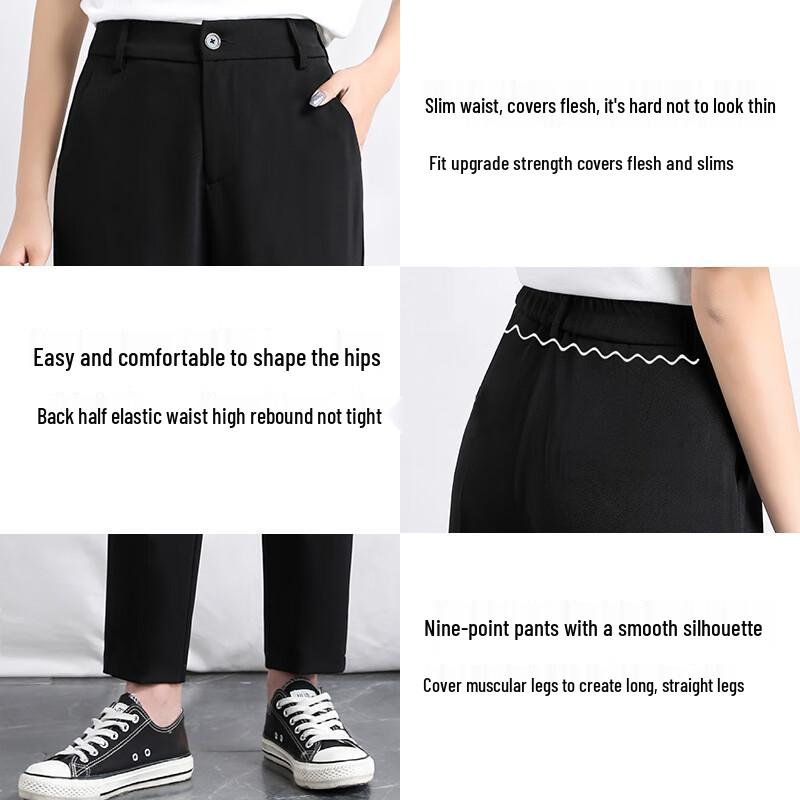 FitonTon Women's High-Waist Straight Leg Suit Pants