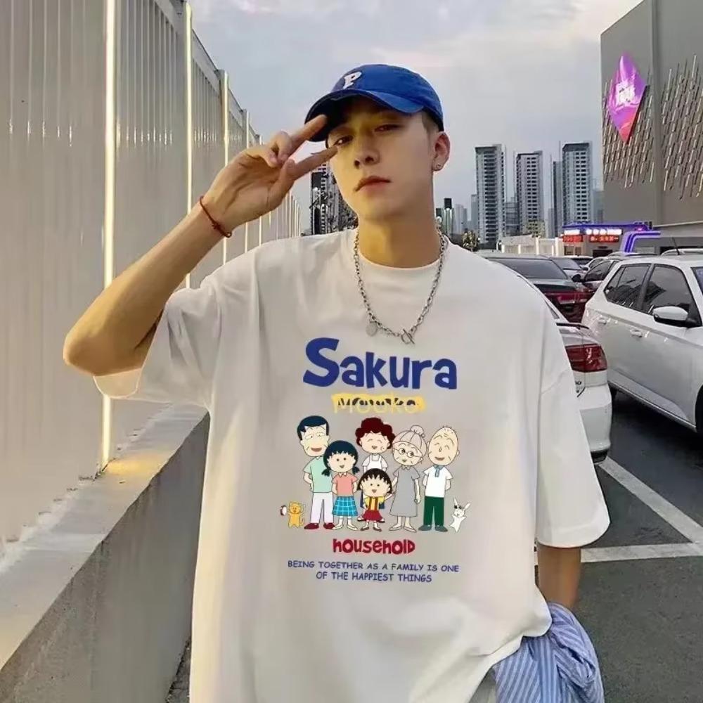 

American Style White Round Neck Short Sleeve T-shirt for Men Trendy Loose-fit Versatile Top Summer Fashion Couple Redtube XXXXXL белый