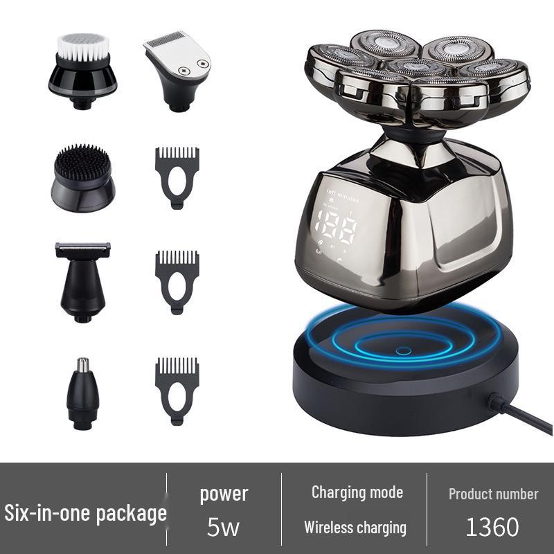 Men s Multi-Functional Electric Shaver: Seven-Blade, Rechargeable, Fully Washable Razor.