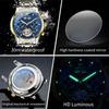 OLEVS Men's Watches Luxury Fashion Fine Steel Original Automatic Mechanical Watch for Man Flywheel Movement Calendar Waterproof
