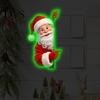 Nighttime Guidance Holiday Ornaments Glow in The Dark Santa Claus Switch Sticker, Decorative PVC Luminous Wall Decal for Christmas Removable Seasonal
