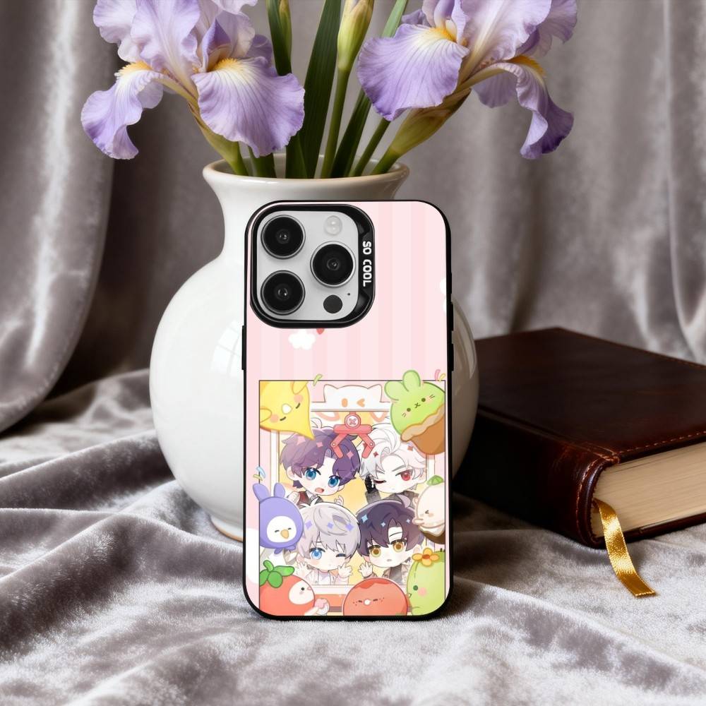 G-Game Cute Love And Deepspace  Phone Case For iPhone17,16,15,14,13,12,11 Plus,Pro Max Black Candy Silver Phone Case
