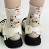 2 Pairs/5 Pairs Autumn Winter New Funny Cat Print Loose Socks Women Girls Comfortable Mid-Calf Socks
