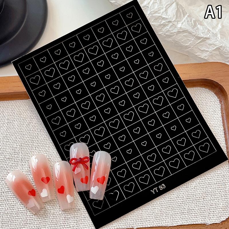 

Аэрографный трафарет для ногтей Сердце Бант Звезды Узор Полый Наклейки-шаблоны для кончиков французского маникюра Дизайн ногтей A1