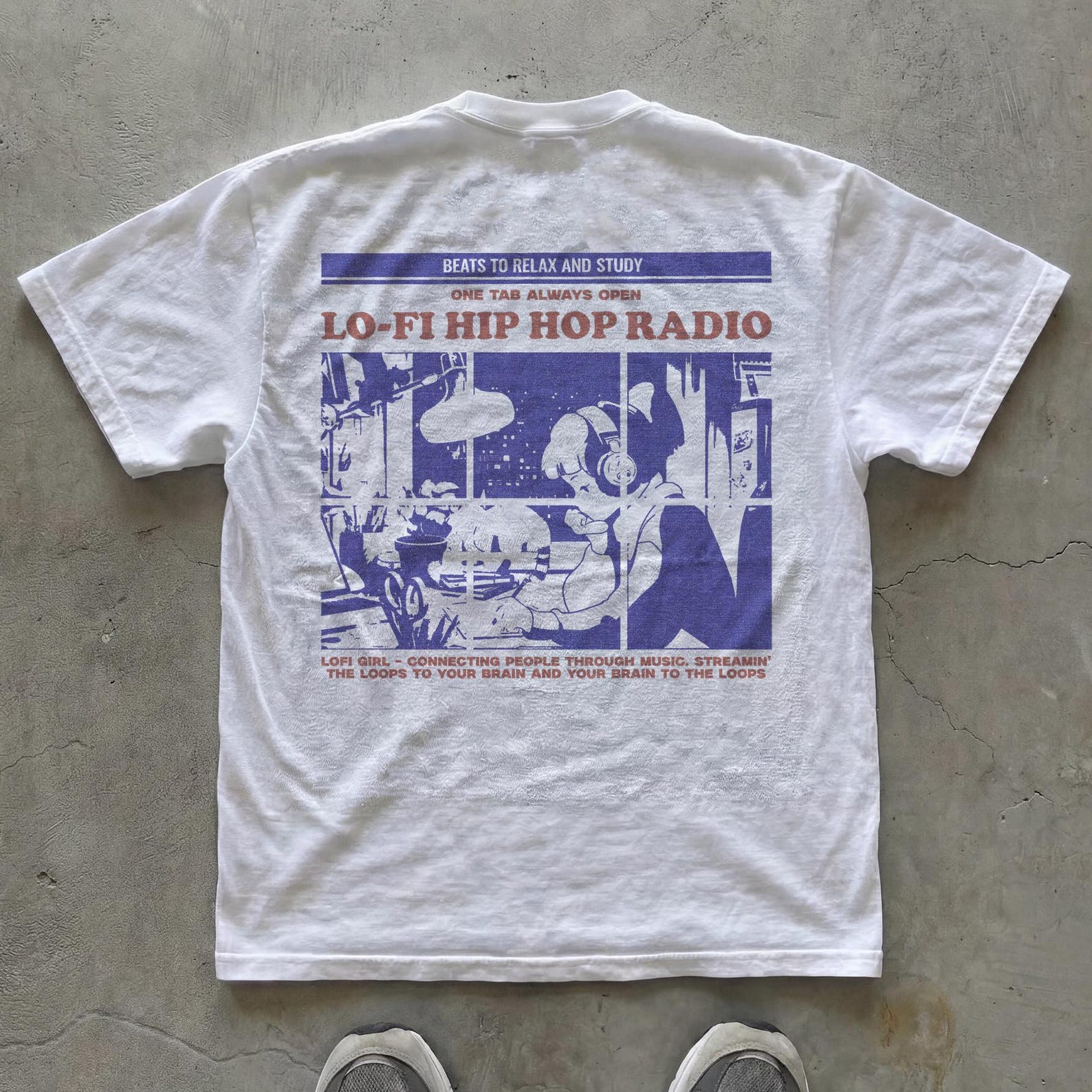 Lo-Fi Hip Hop Radio T-Shirt | Chill Study Music Graphic Tee S