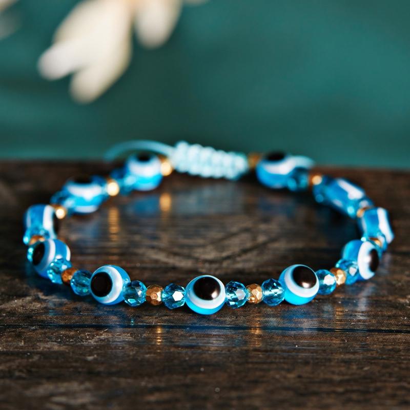 Blaue Augen Perlen Verstellbare Armbänder Türkische Glücksbringer Armbänder für Damen Herren zum Schutz und