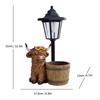 Cow Statue Accessory with Solar Lights Resin Figurine Modern Ornament Animal Sculpture for Lawn